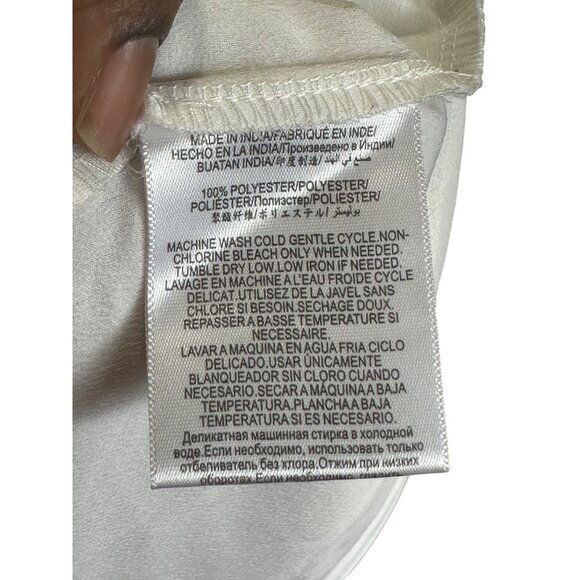 BCBGGeneration White Sheer Maxi Dress With Embroidered Trim Peasant Dress Size 0 - Picture 10 of 11